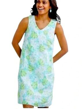 J. Jill Love Linen Ocean Turtle Reed Shift beach dress